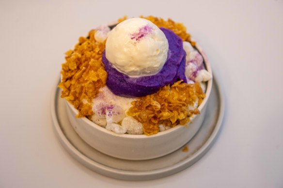 Bingsu ube, featuring purple yam, at Nimbo.