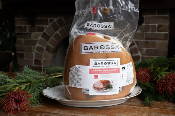 Barossa Fine Foods Premium Triple Smoked Ham on Bone.