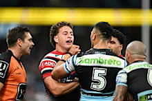 Mark Nawaqanitawase and Ronaldo Mulitalo go at it.