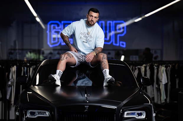 AFR MAGAZINE: Jake Paco, Geed Up Clothing at the Alexandria warehouse. Wednesday 20th September 2023 AFR photo Louie Douvis