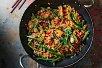 XO, shiitake mushroom and bacon fried rice.