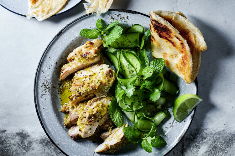 This Thai-inspired green curry-flavoured chicken dish comes together quickly.