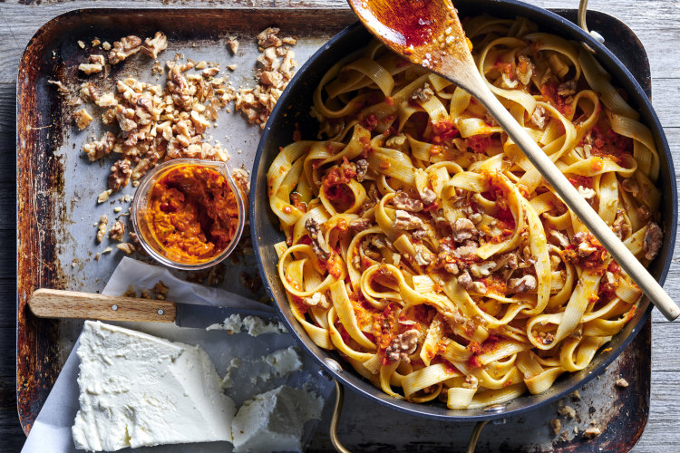 Using store-bought marinated capsicum means you can make this romesco sauce in minutes.