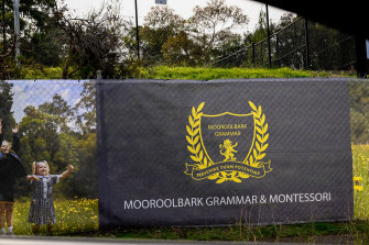 A banner outside Mooroolbark Grammar