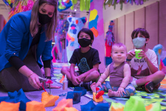 Children enjoy the Sydney Opera House’s new Centre for Creativity this week. It is important for children to live a more normal life this year.
