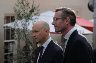 Treasurer Matt Kean and Premier Dominic Perrottet.