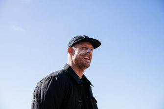 Three-time WSL Champion Mick Fanning at the welcome to country before the Rip Curl Pro at Bells Beach on Friday.