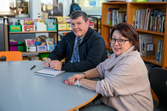 St Peter’s Primary School co-principals Mick Chalkley and Jen Roberts are trialling frontline health worker techniques to manage stress.