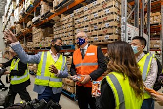 Prime Minister Scott Morrison campaigning in Melbourne on Friday, before the release of modelling of the government’s net zero plan.