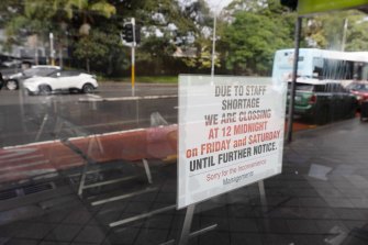 A sign on display at the front window of Indian Home Diner in Paddington.