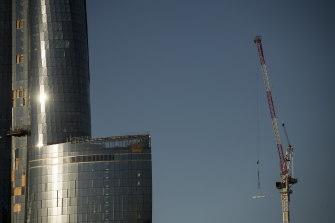 Cranes dot the skyline at Sydney’s Barangaroo