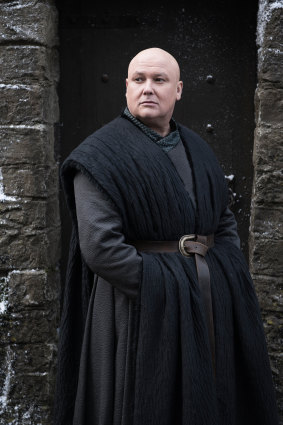 Hill as the bald Master of Whisperers in Game of Thrones. 