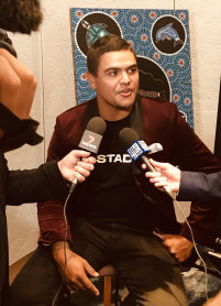 Latrell Mitchell all suited up at the Stadio launch on Wednesday night