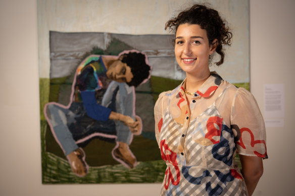 Julia Gutman won the 2023 Archibald Prize at the Art Gallery of NSW with her portrait titled ‘Head in the sky, feet on the ground’.