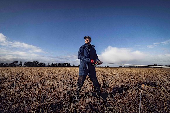 Ben Zeeman at a remnant native grassland near Hamilton.