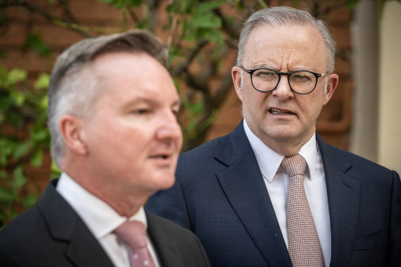 Prime Minister Anthony Albanese (right) and Energy Minister Chris Bowen are under pressure to bring power bills down.
