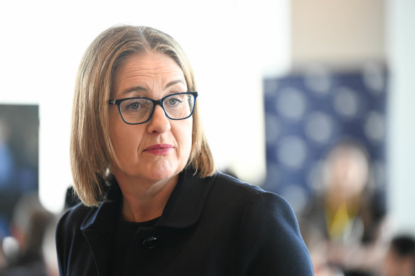 Victorian Premier Jacinta Allan was criticised at a Jewish community event.