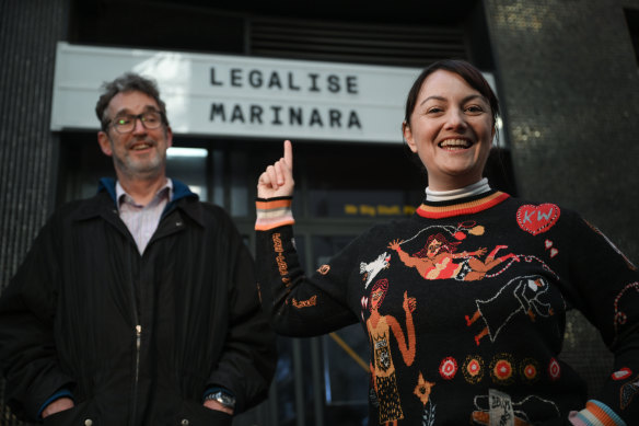 Legalise Cannabis MPs David Ettershank and Rachel Payne.