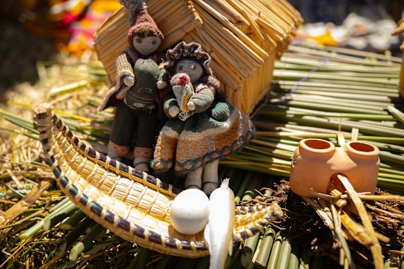 Woven and knitted handcrafts on the island of Taquile.