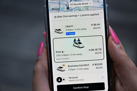 Passengers can choose the UberPool option for a discounted rate.