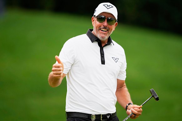 Phil Mickelson during a LIV tournament.