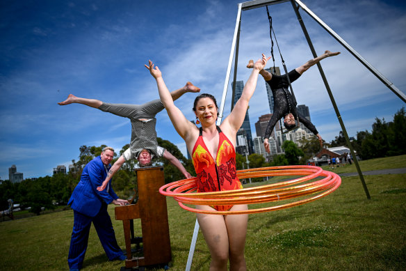 Circus Oz celebrate the announcement of their summer show, <I>Everything But The Circus</I>.