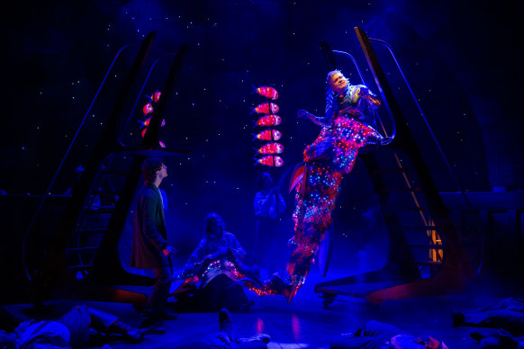 John Bachelor as a mermaid in Peter and the Starcatcher.