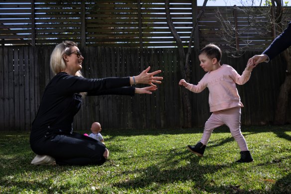 Arabella Thompson with her daughter, Luci, who has a rare vascular condition.