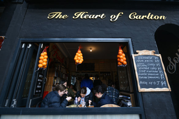 Patrons get their fill of pasta at the Heart of Carlton cafe.