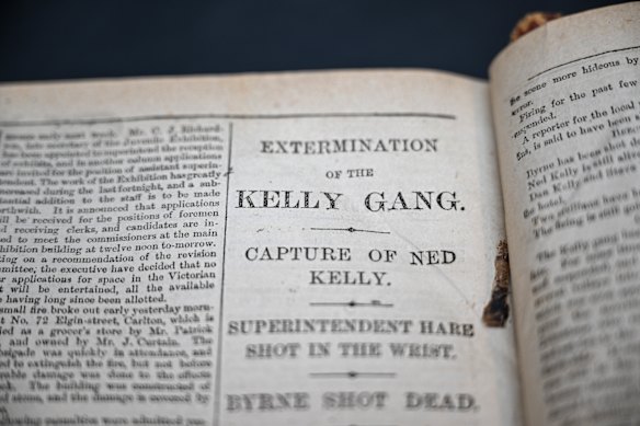The Age reports on the “Extermination of the Kelly Gang”. 