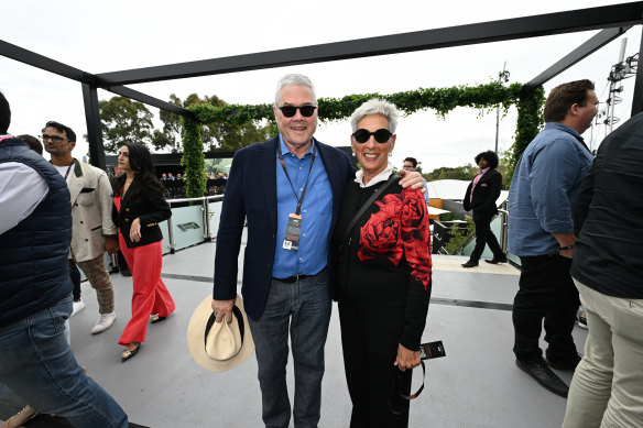 Former governor of Victoria Linda Dessau with husband Tony Howard.