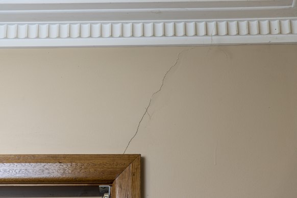 A crack in Cori Lainez’s Sunbury home.
