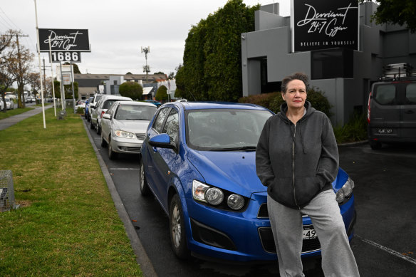 Resident Reynie Hafner is frustrated over cars lining the streets.
