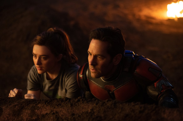 Cassandra “Cassie” Lang (Kathryn Newton) follows in the footsteps of her father, Scott Lang (Paul Rudd), in Ant-Man and the Wasp: Quantumania.