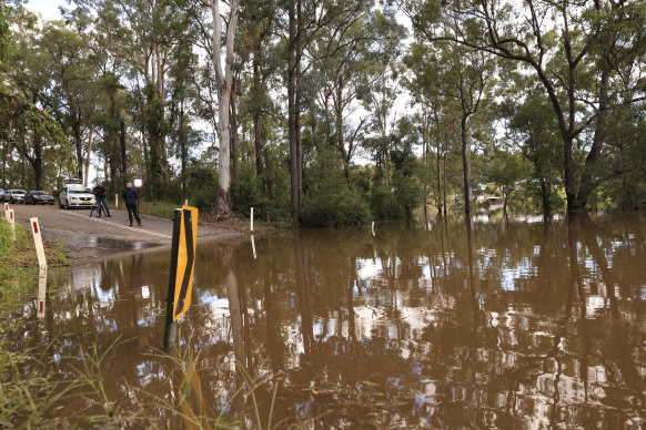 The scene where the body of a 25-year-old man was found trapped inside a vehicle in Sydney. 