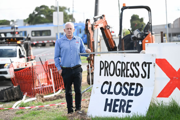 Andrew Hamer’s company is among 50 businesses in Dandenong South that want the level crossing removal project in their industrial estate abandoned.
