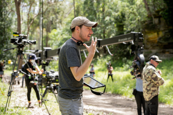 Director Wes Ball on the set of the film, which was shot just outside Sydney in 2023.