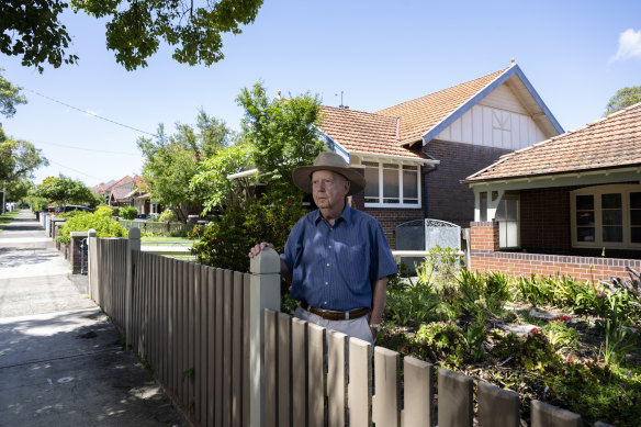 Vince Crow outside his Haberfield home. Like the rest of the suburb, it is within a heritage conservation zone.