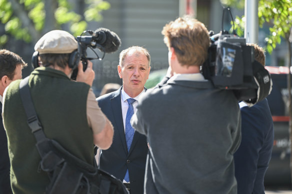 Deputy Liberal leader David Southwick outside the Federal Court on Tuesday.