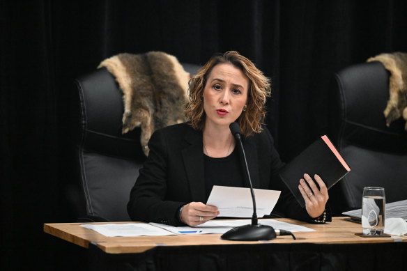 Victorian Government Services Minister Gabrielle Williams appearing before the Yoorrook Justice Commission. 