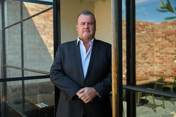 Resting cop face: Stephen Wilson, a decorated ex-cop who infiltrated notorious Melbourne gangs, now runs a security firm for domestic abuse victims.