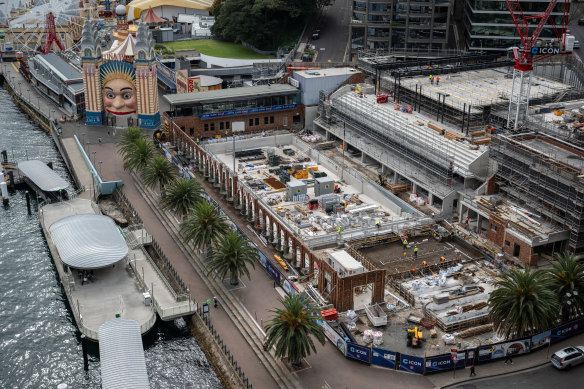 Construction continues at North Sydney Pool, seen here last August.