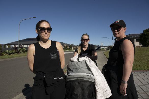 Silverdale residents Michelle Sawyer, left, Kylie Murphy and Katie Broomfield.