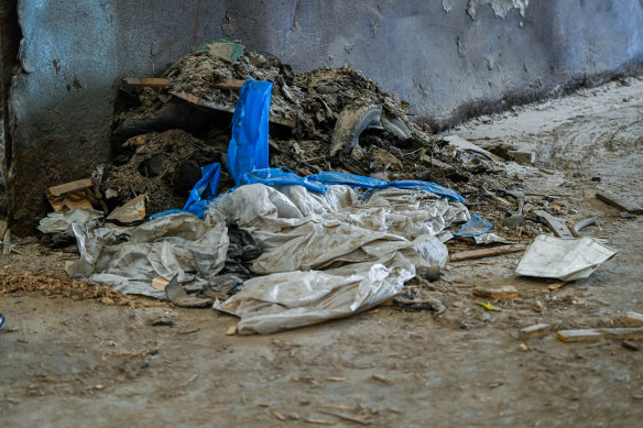 Rubbish pulled out of delivered construction waste before it goes through a grinder at The Mulch Centre near Geelong.