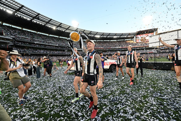 Jordan De Goey celebrates on Saturday.