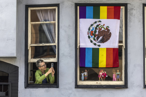 Anna Sopko shows her support for the LGBTQ community in San Francisco.