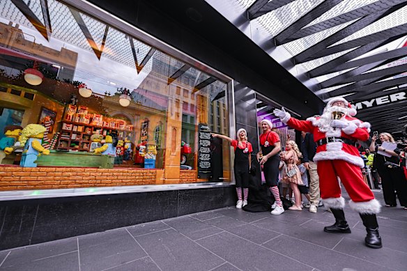 Santa and his elves were on hand to unveil the windows. 