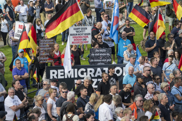 Supporters of the far-right Alternative for Germany (AfD) party at a rally last week.