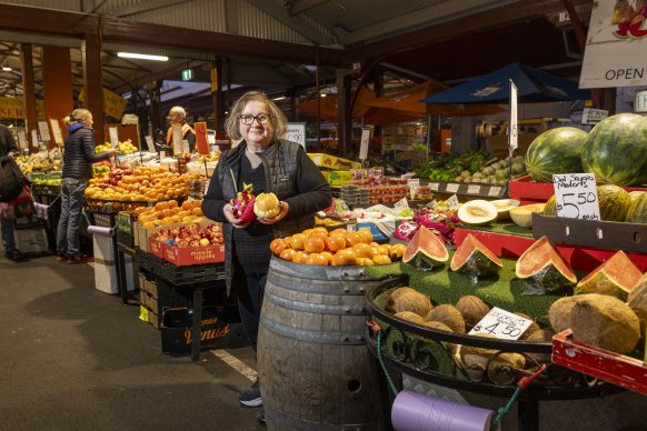 Trader Nancy Policheni at the Queen Victoria market on Friday. 