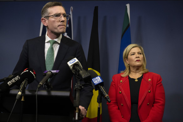 NSW Premier Dominic Perrottet and Minister for Women, Minister for Regional Health and Minister for Mental Health Bronnie Taylor.